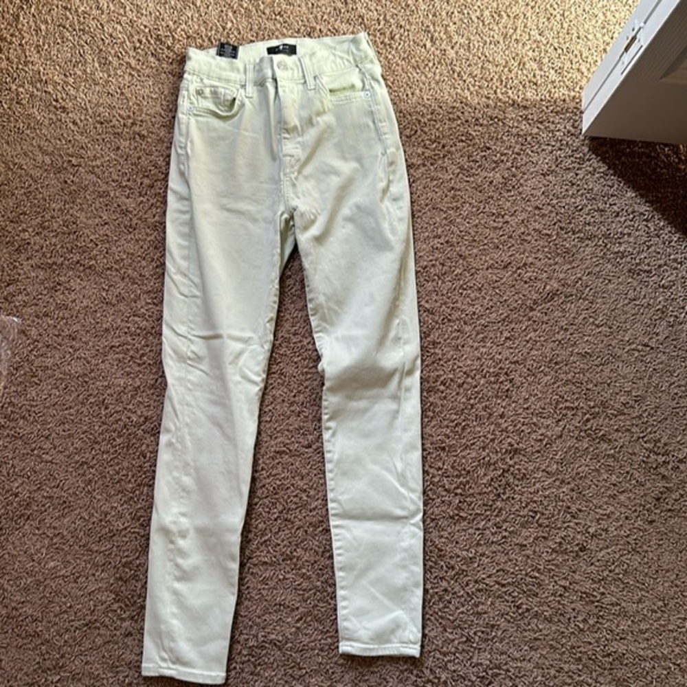 7 for All Mankind Mint High Waist Ankle Skinny Jeans